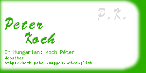 peter koch business card